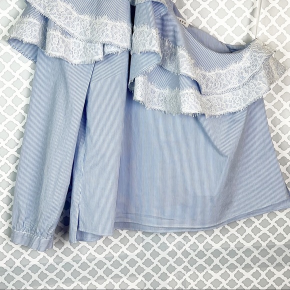NWT Veronica Beard Isla One Shoulder Ruffle Trim Blouse - Picture 5 of 12